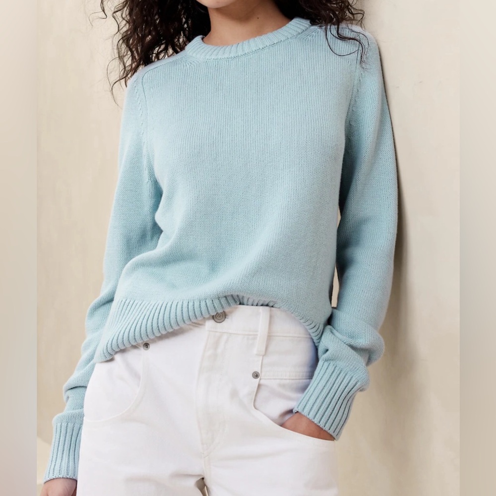 Banana Republic Demi Cotton Silk (80/20) Sweater NWT XS Glass Blue. Multi-Season